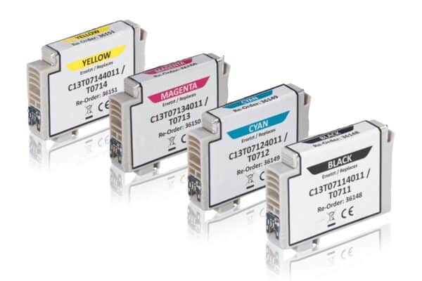 Multipack kompatibel zu Epson C13T07154010 / T0715 enthält 4x Tintenpatrone