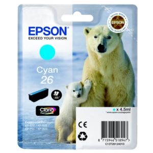 Original Epson C13T26124012 / 26 Tintenpatrone cyan