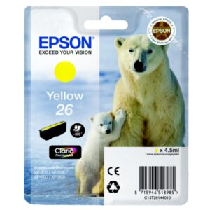 Original Epson C13T26144012 / 26 Tintenpatrone gelb