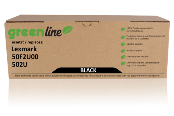 greenline kompatibel zu  Lexmark 50F2U00 / 502U Tonerkartusche