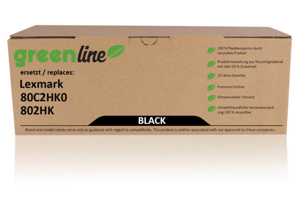 greenline kompatibel zu  Lexmark 80C2HK0 / 802HK Tonerkartusche