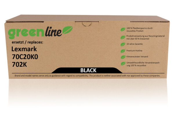 greenline kompatibel zu  Lexmark 70C20K0 / 702K Tonerkartusche