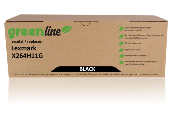 greenline kompatibel zu  Lexmark X264H11G Tonerkartusche