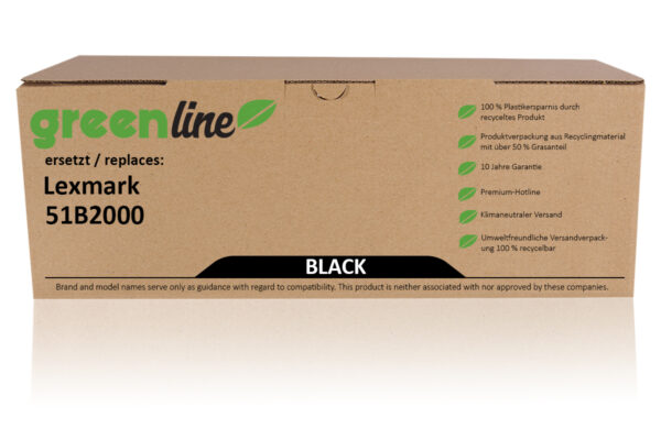 greenline kompatibel zu  Lexmark 51B2000 Tonerkartusche