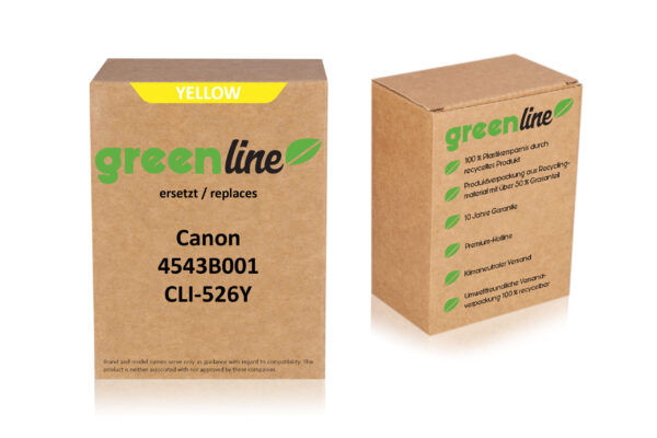 greenline kompatibel zu  Canon 4543 B 001 / CLI-526 Y Tintenpatrone