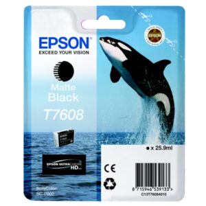 Original Epson C13T76084010 / T7608 Tintenpatrone schwarz matt