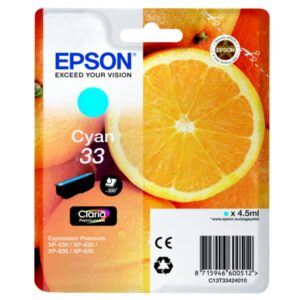 Original Epson C13T33424012 / 33 Tintenpatrone cyan